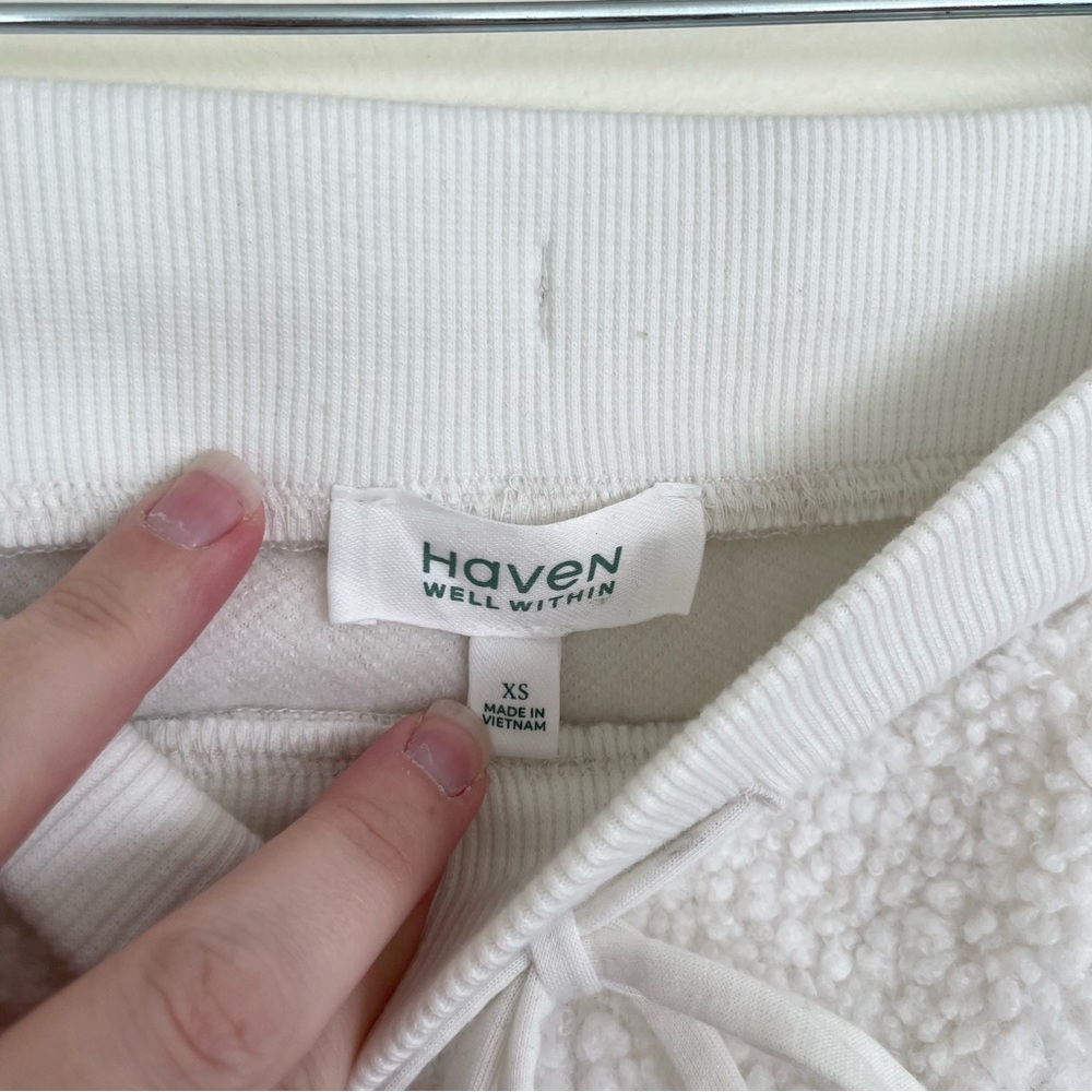 Haven Well Within White Sherpa Joggers XS Extra Small - Picture 9 of 10